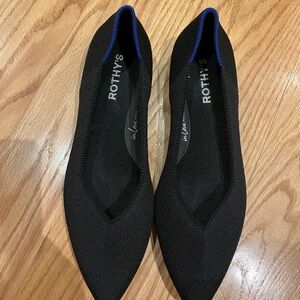 Rothys The Point II Black Flats Size 9